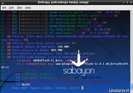 Sabayon Linux upgrade