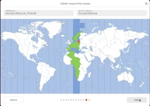 wybór strefy czasowej